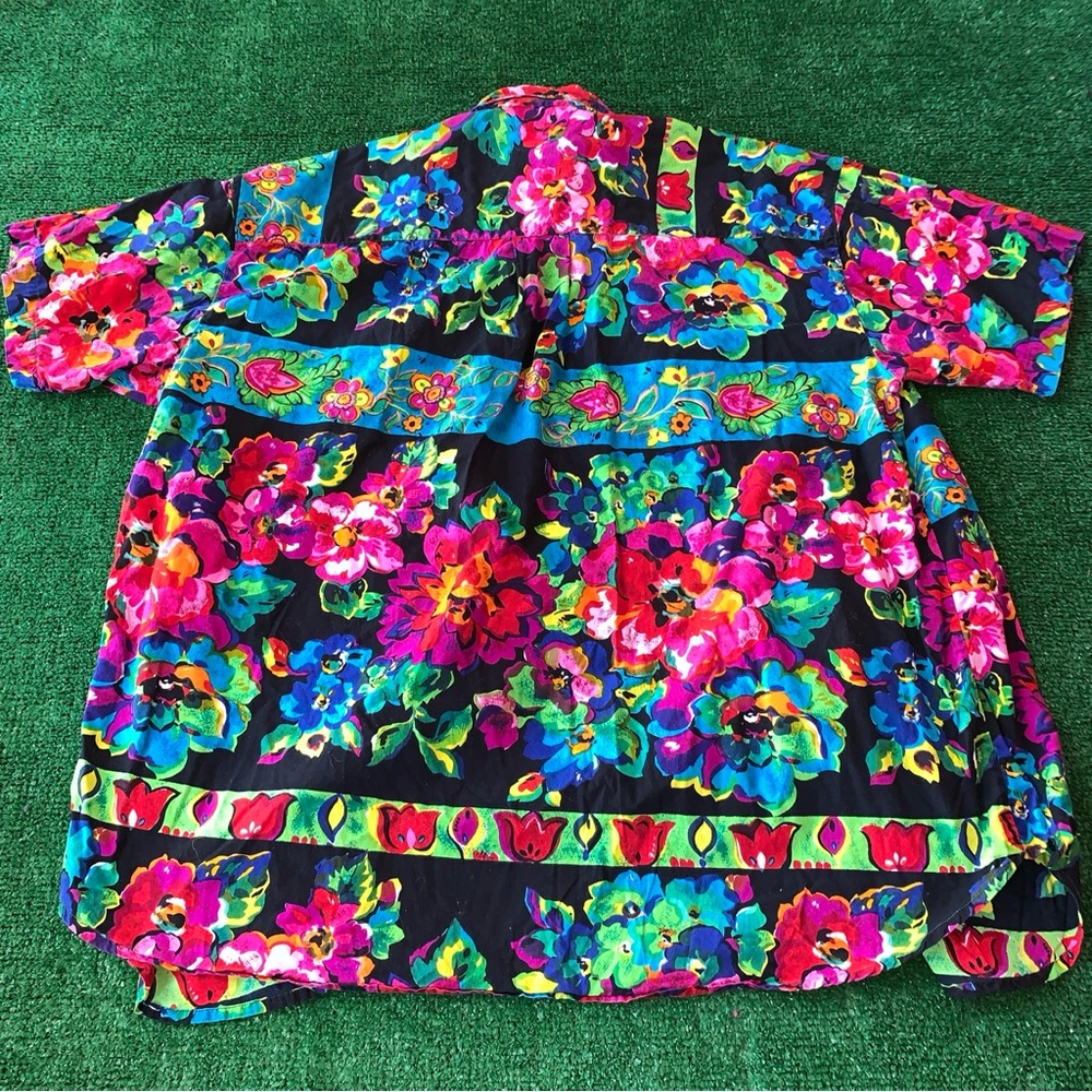 Venezia Vitale Vintage Floral Shirt Top Blouse Women’s Size 14/16